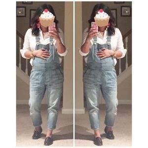 Gap modern relaxed overalls cropped Small Petite